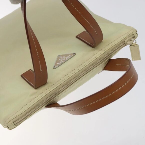 PRADA Hand Bag Nylon White Silver Auth hk2411 - Picture 7 of 16